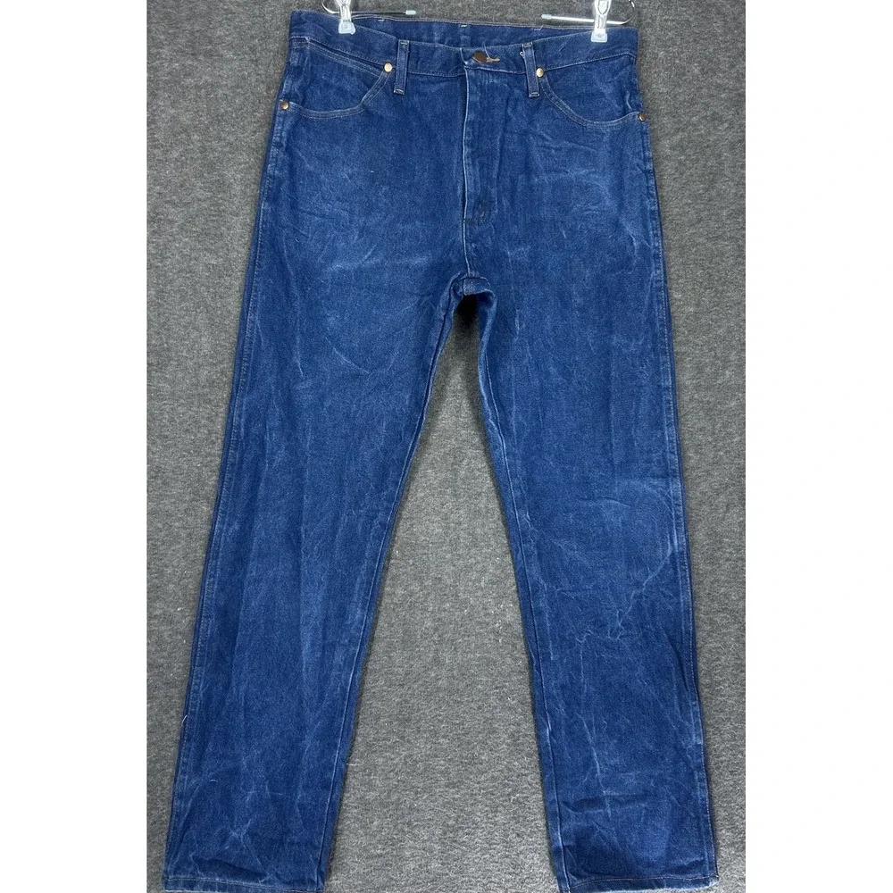 Vintage Wrangler Jeans Mens 34x32‎ Blue 13MWZ Denim Faded Marbling Western Rodeo